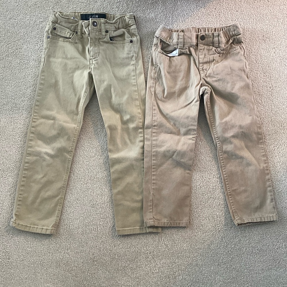 Bundle of 2 pair of khaki pants (used as school uniform pants) size 5 and size 6